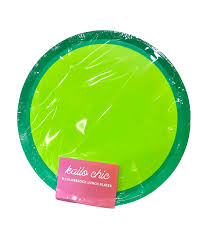 Green Colorblock Paper Plate Set