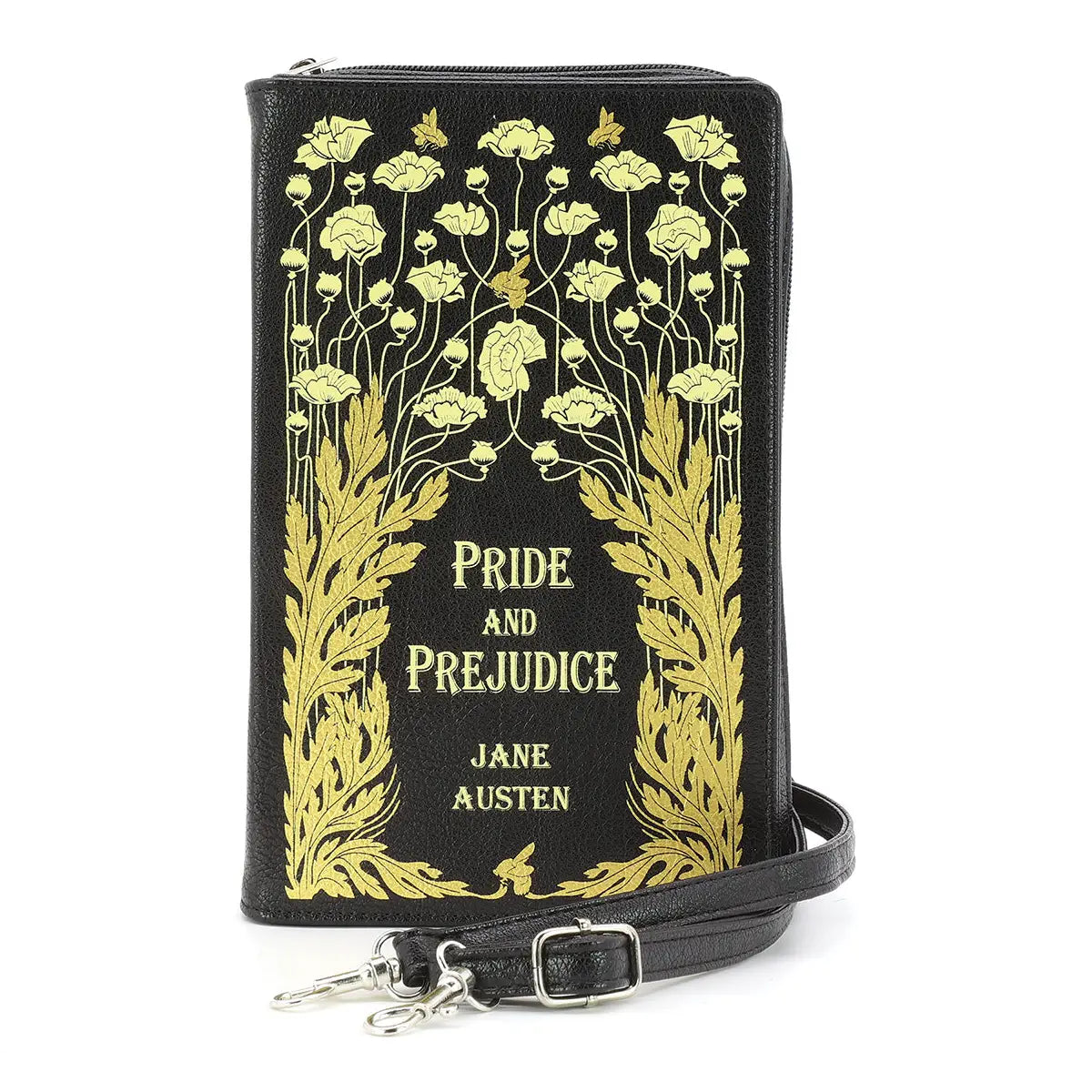 Pride and Prejudice Floral Book Clutch Bag