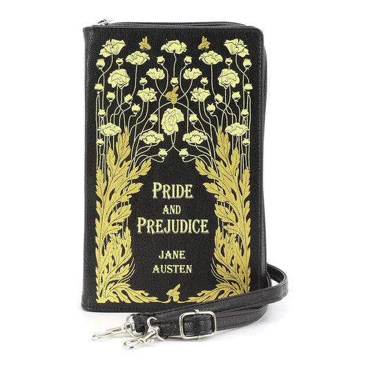 Pride and Prejudice Floral Book Clutch Bag