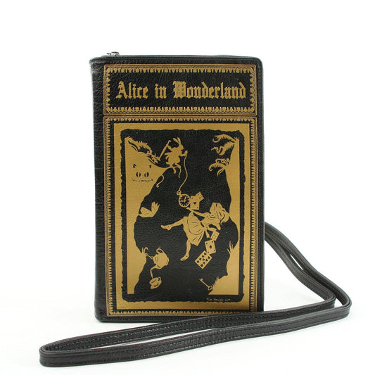 Alice in Wonderland Book Clutch Cross Body Bag in Vinyl