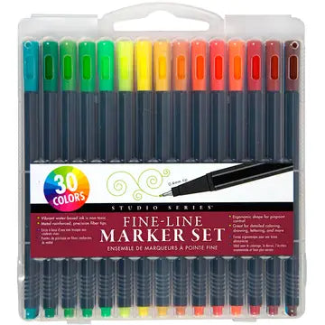 Fine-Line Marker Set (30 colors, 0.4mm tip)