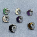 Moon &amp; Star Natural Stone Adjustable Ring