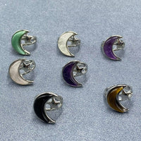 Moon &amp; Star Natural Stone Adjustable Ring