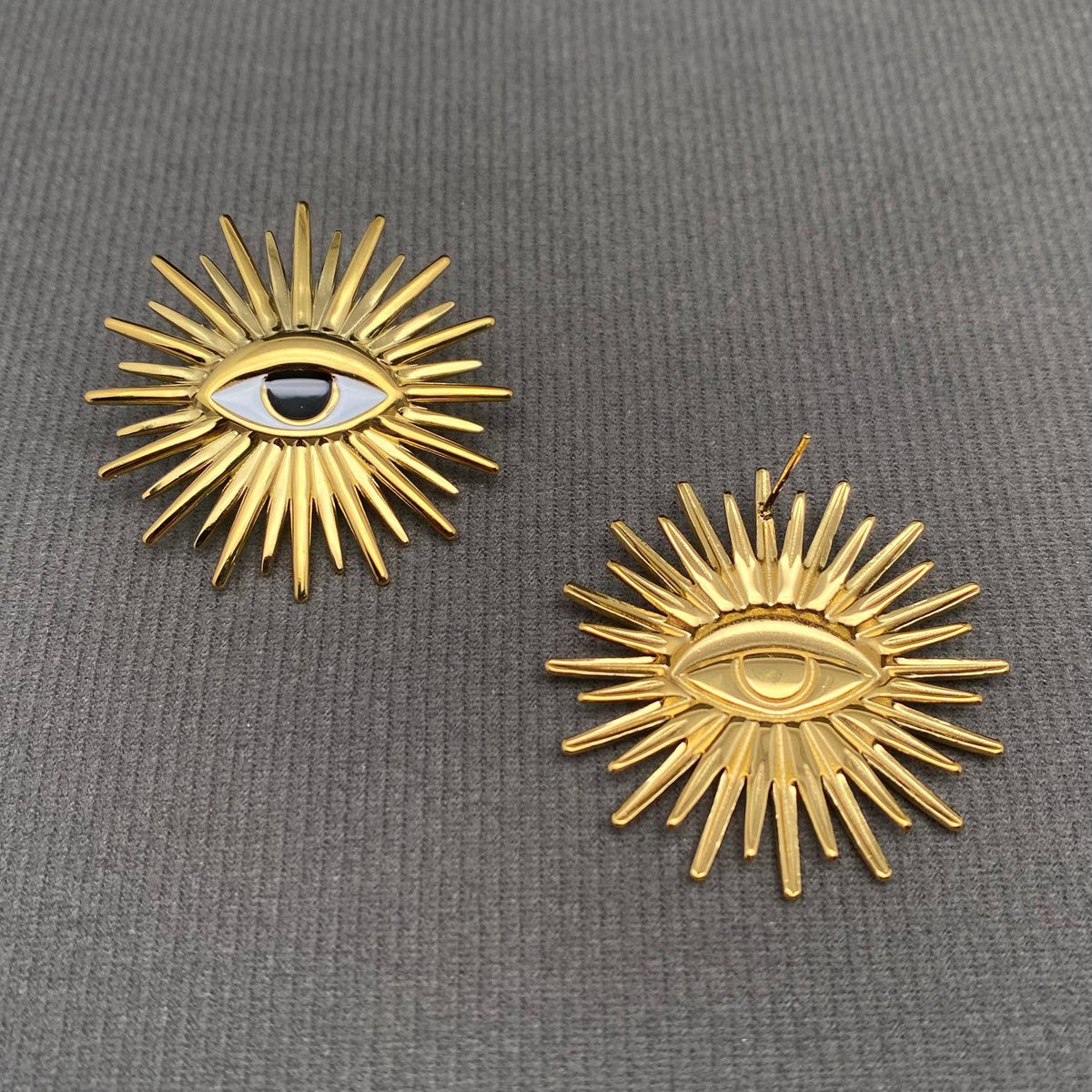 Enamel 18K Gold-Plated Statement Stud Earrings