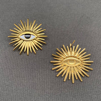 Enamel 18K Gold-Plated Statement Stud Earrings