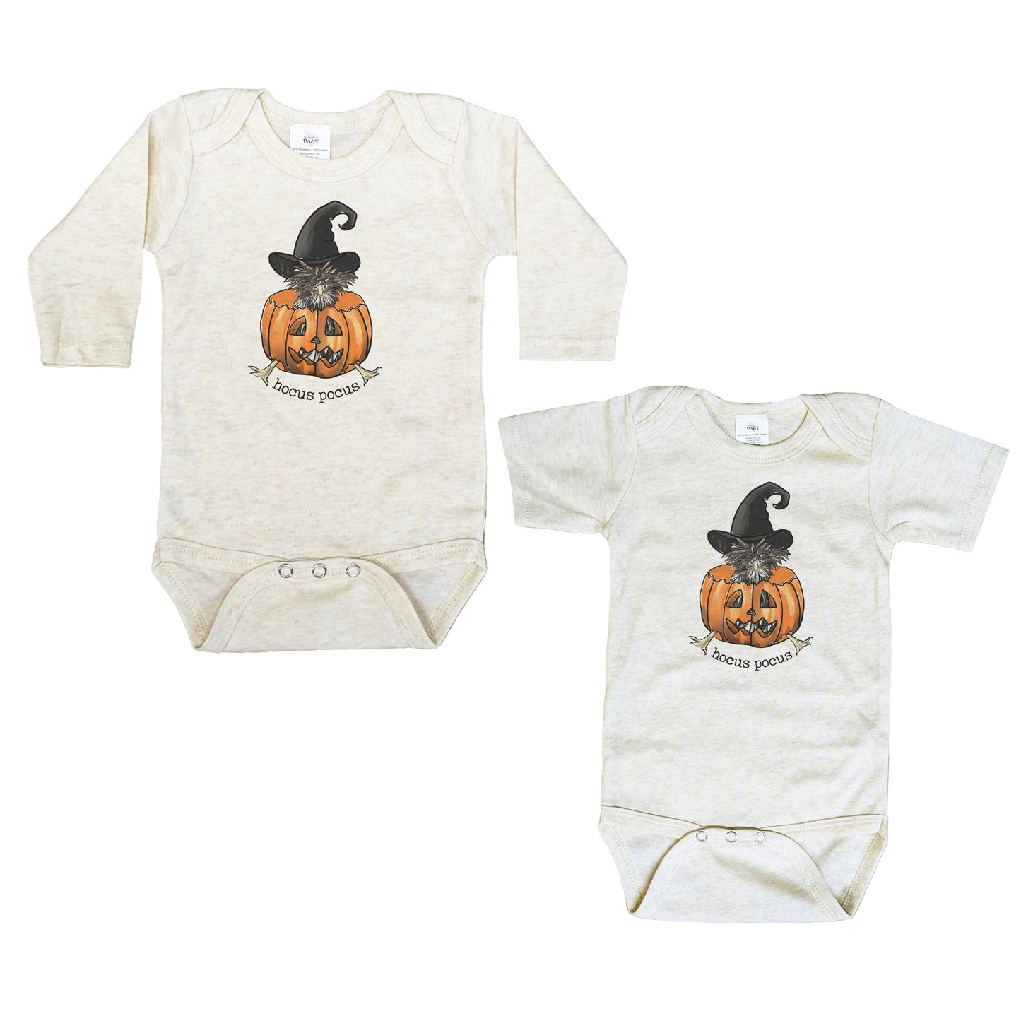 "Hocus Pocus" Funny Chicken Country Halloween Baby Bodysuit