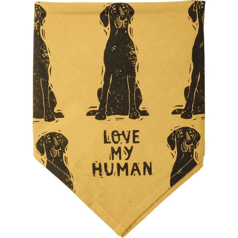 Great Dane/Love My Human Large Pet Bandana