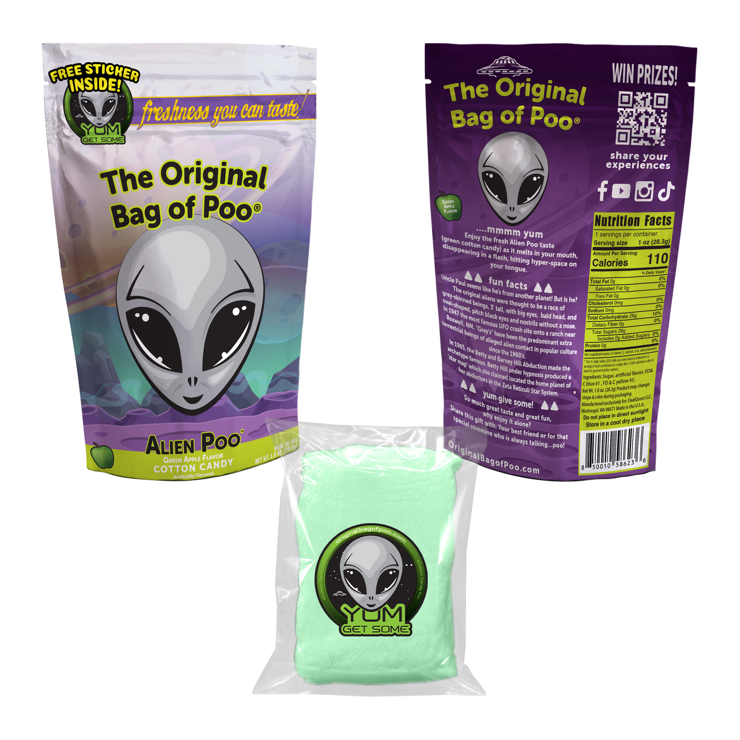 The Original Bag of Poo® (Alien Cotton Candy Poo)