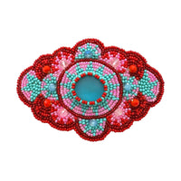 Large Beaded Mandala Seed Bead Barrette Hair Clip