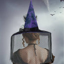 Purple Halloween Hat Mesh Witch Hat