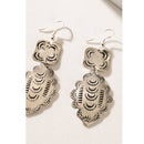 Flowing River Shield Earrings In Silver