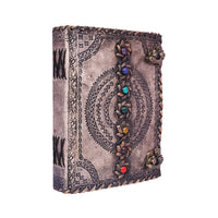Antique Embossed Chakra Stones Leather Journal