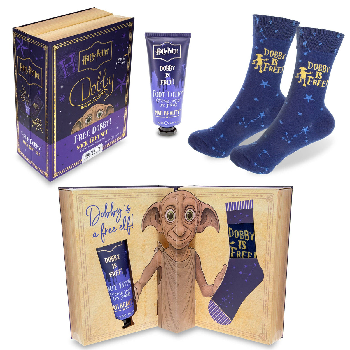 Harry Potter Foot Lotion & Dobby Sock Pair Gift Set