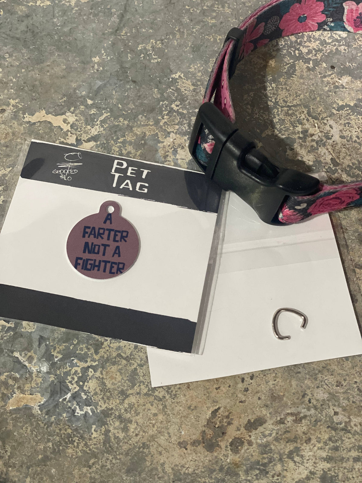 "Farter not Fighter" Metal Pet Tag Charm