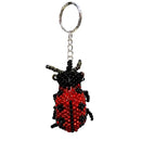 Beaded Red Ladybug Seed Bead Figurine Keychain