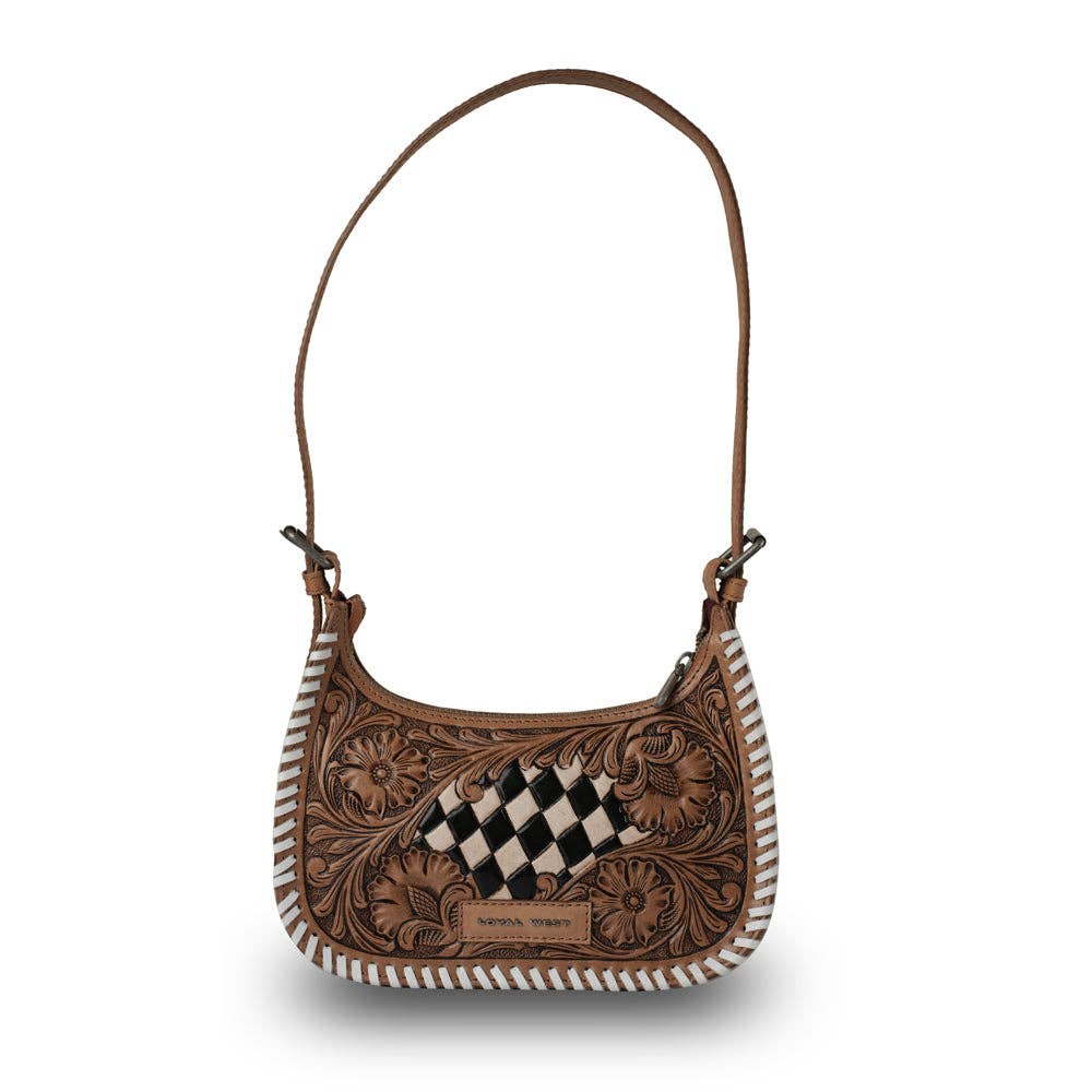 Handtooled Dannia Medium Purse Checkered Edition