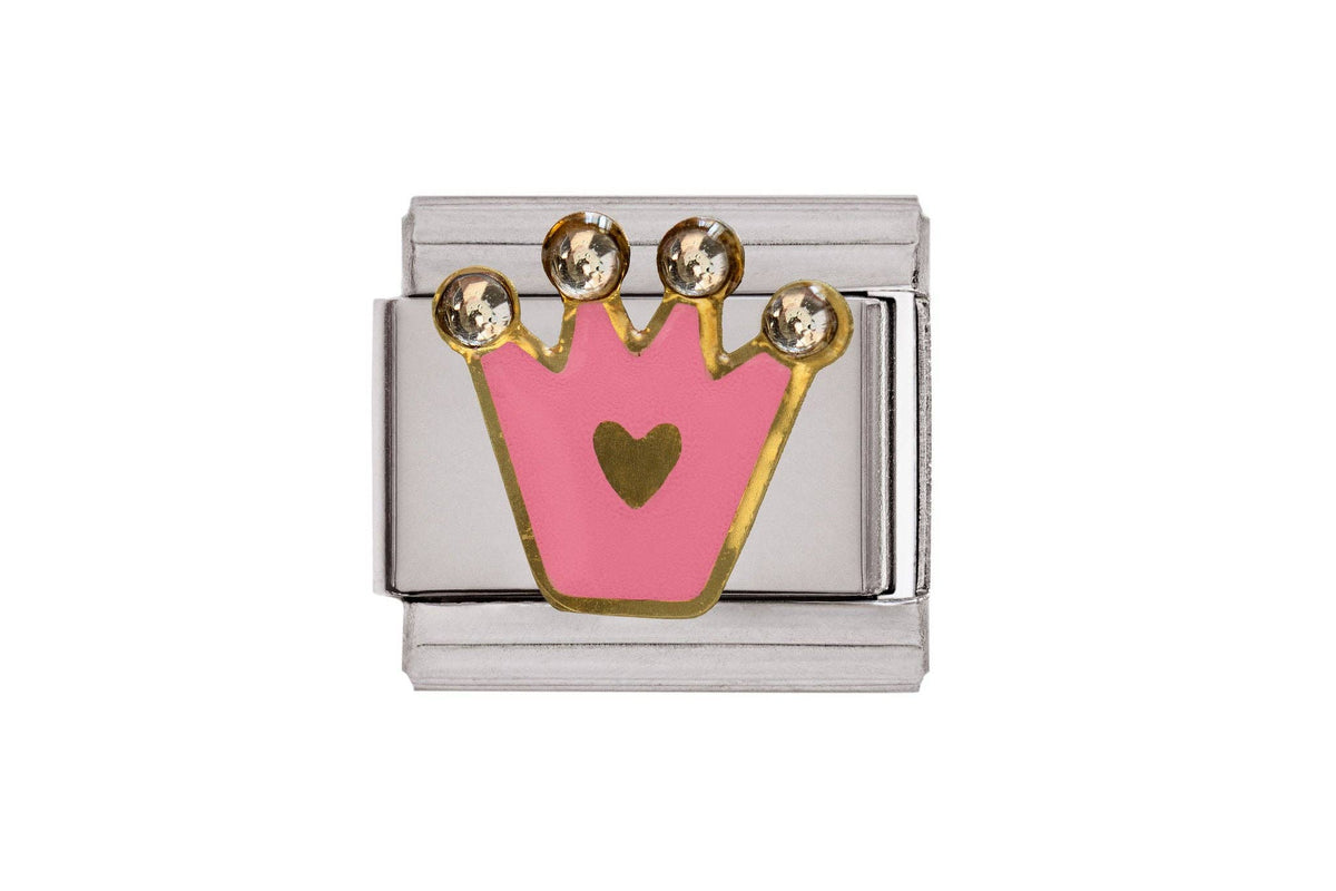 Pink Crown Italian Charm