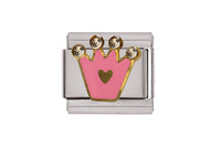 Pink Crown Italian Charm