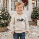 Santa Claus Country Christmas Tractor Kid Fleece