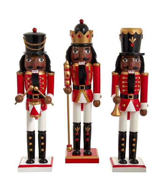 15" Red, White and Gold Nutcrackers