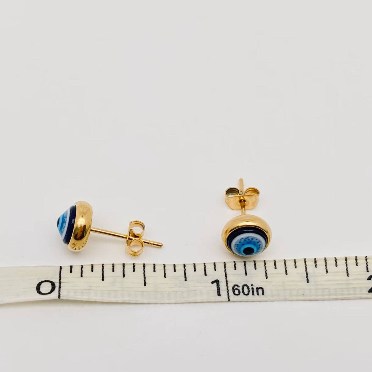 Devil's Eye Gold-Plated Stud Earrings