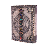 Antique Embossed Chakra Stones Leather Journal