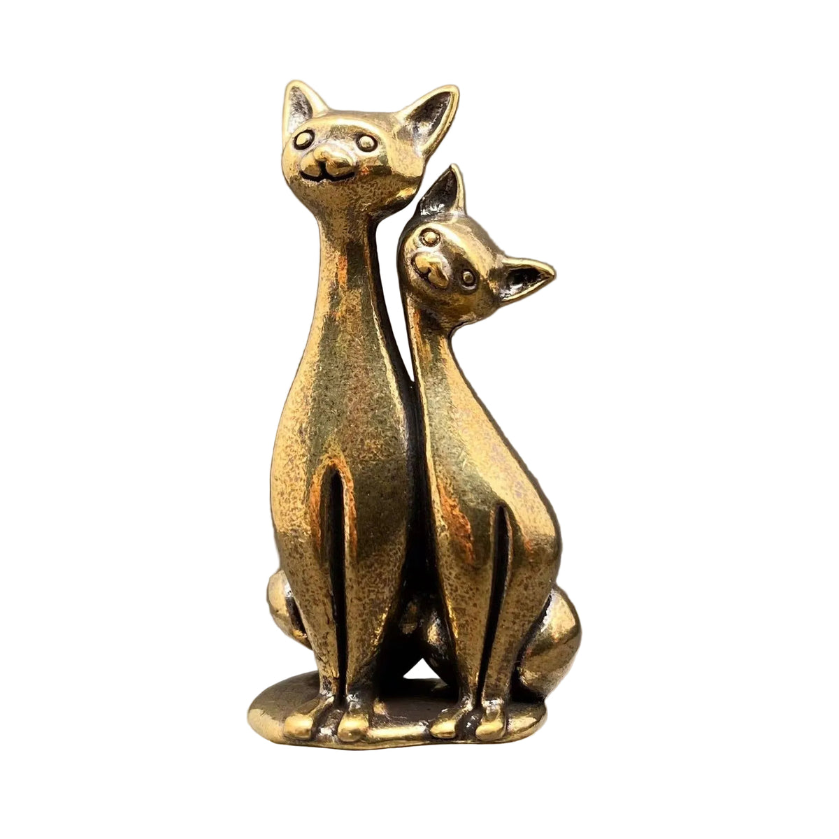 Brass Couple Cats Crafts Decoration Desktop Ornaments