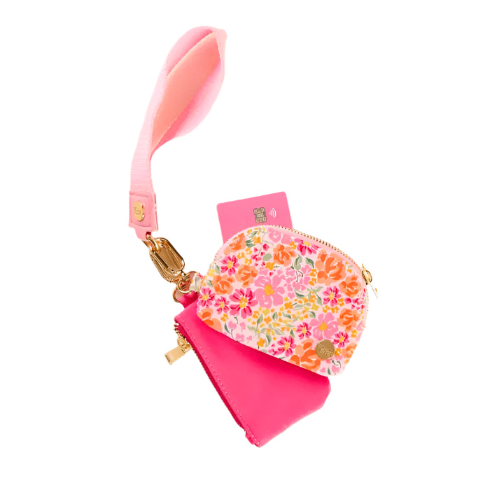 Dynamic Duo Pouch Wristlet Secret Garden Pink