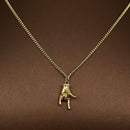 Creative Rhinestone Gesture Charm 18K Gold-plated Necklace