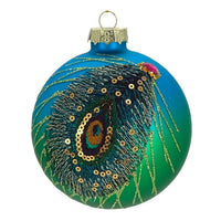 Teal Peacock Feather Ornament