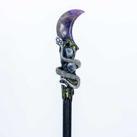 Amethyst Moon & Snake Magic Wand w/ Gift Box