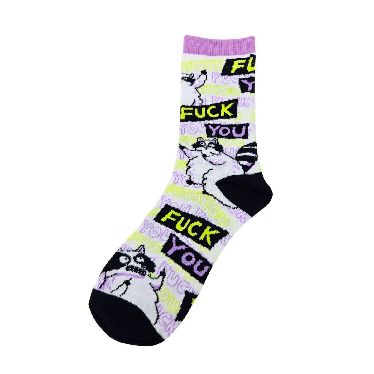 Fuck You Raccoon Middle Finger Socks