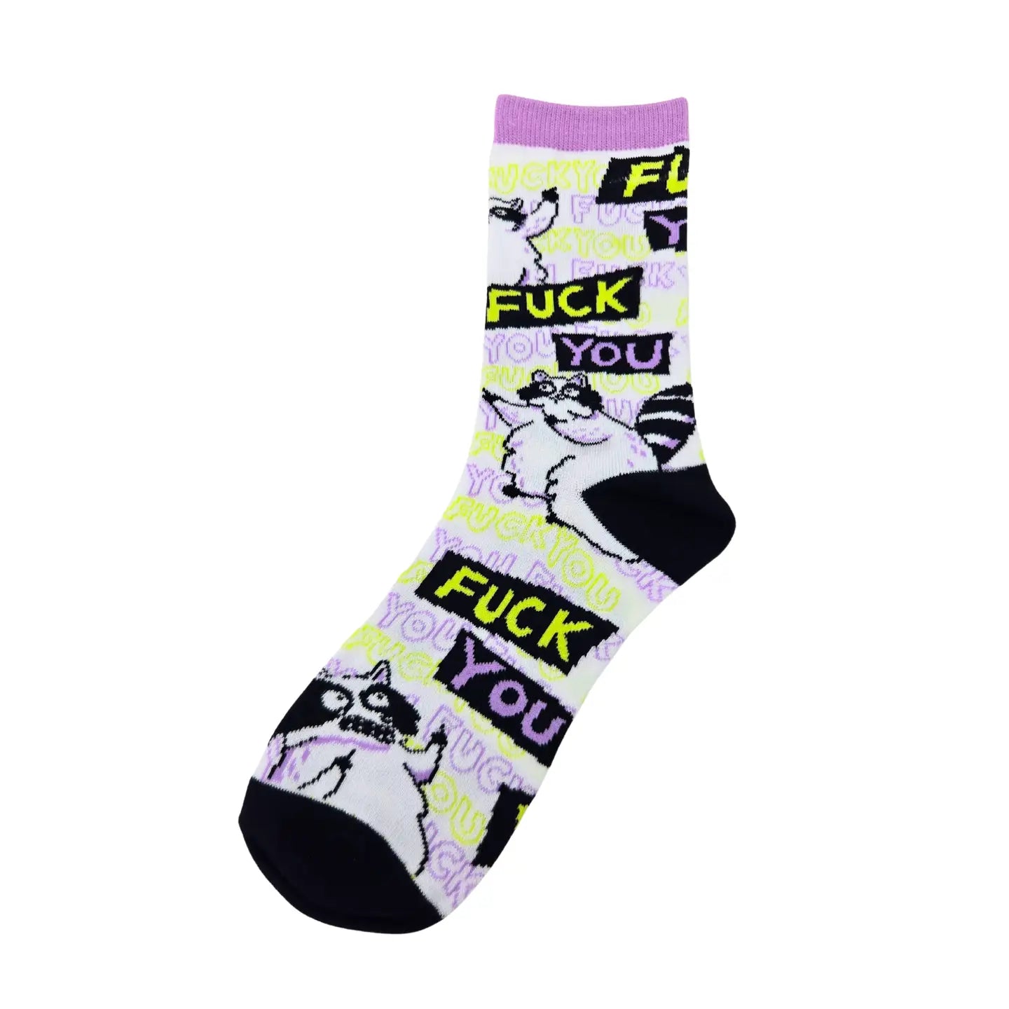 Fuck You Raccoon Middle Finger Socks