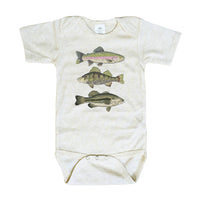 Three Fish Summer Baby Bodysuit Outdoor Clothes Fishing Kid