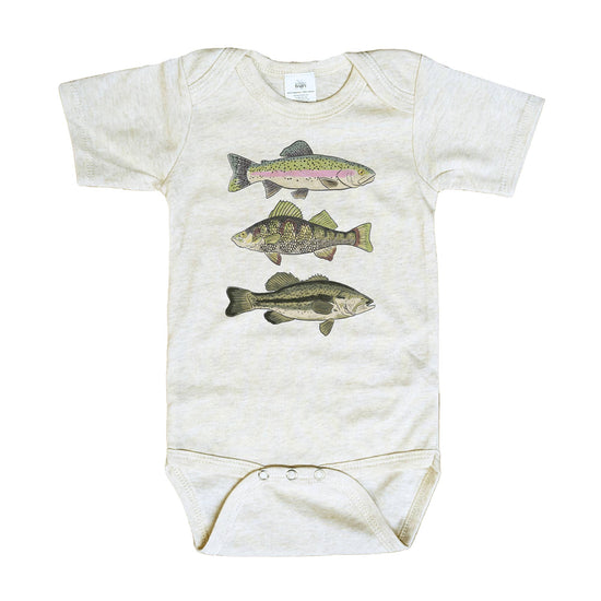 Three Fish Summer Baby Bodysuit Outdoor Clothes Fishing Kid
