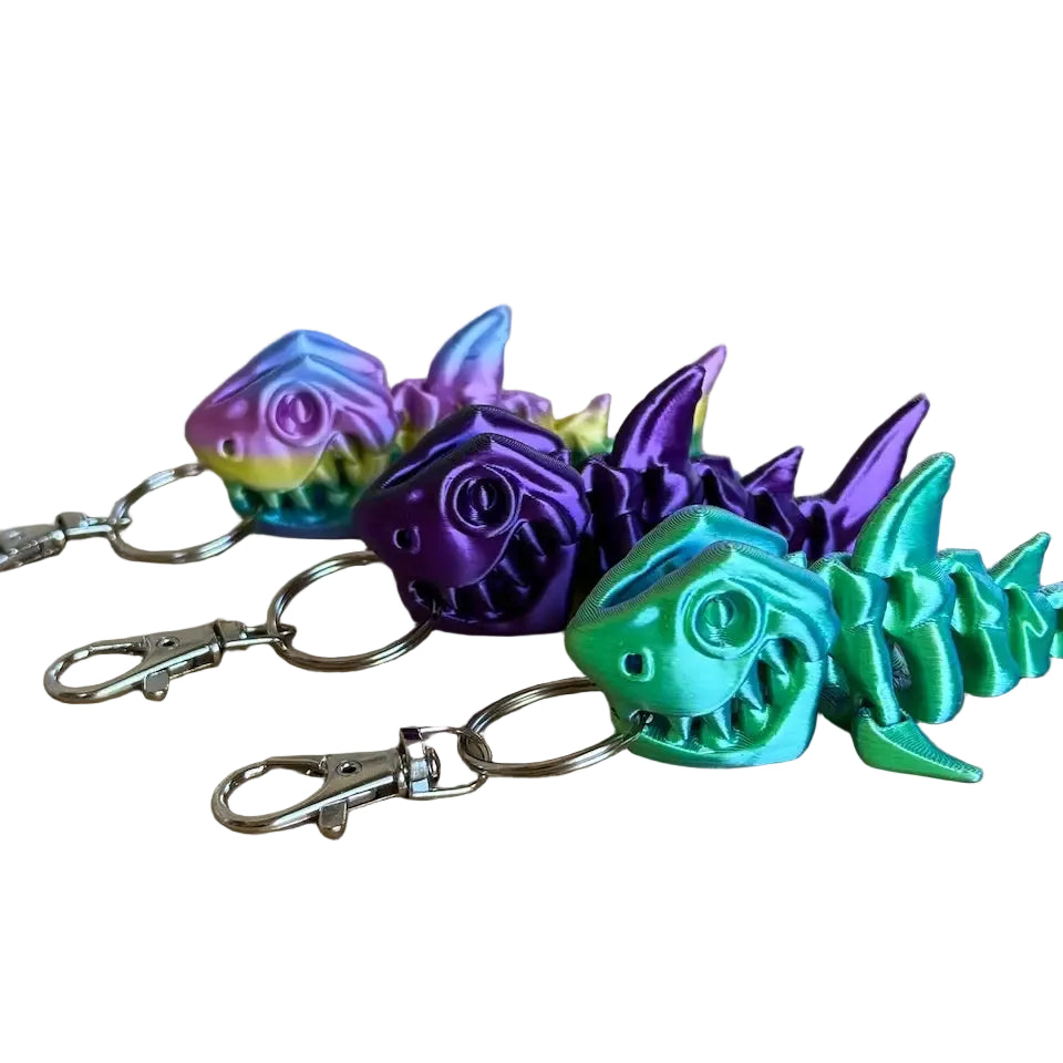 Flexi Skeleton Shark Keychain