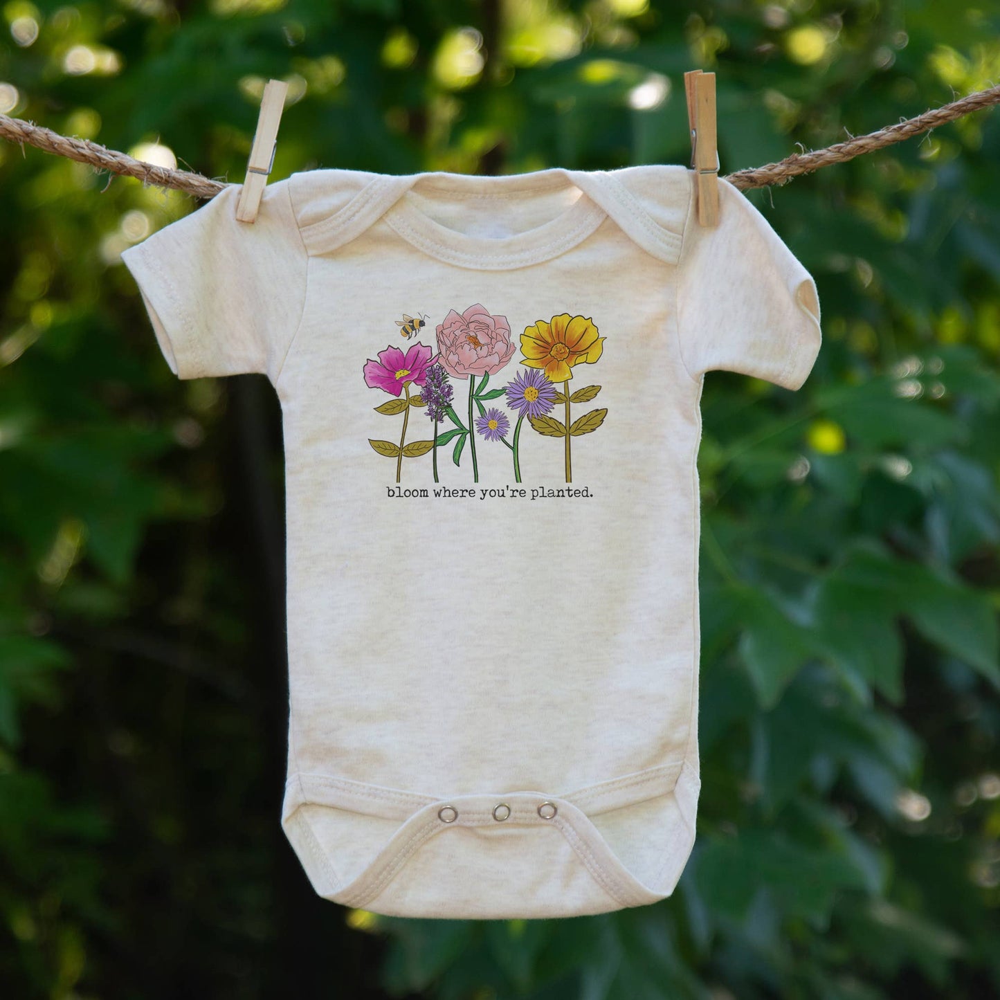 Bloom where you are planted Baby girl Spring Boutique Tee