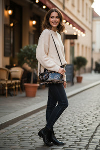 Leather Cat Purse Crossbody