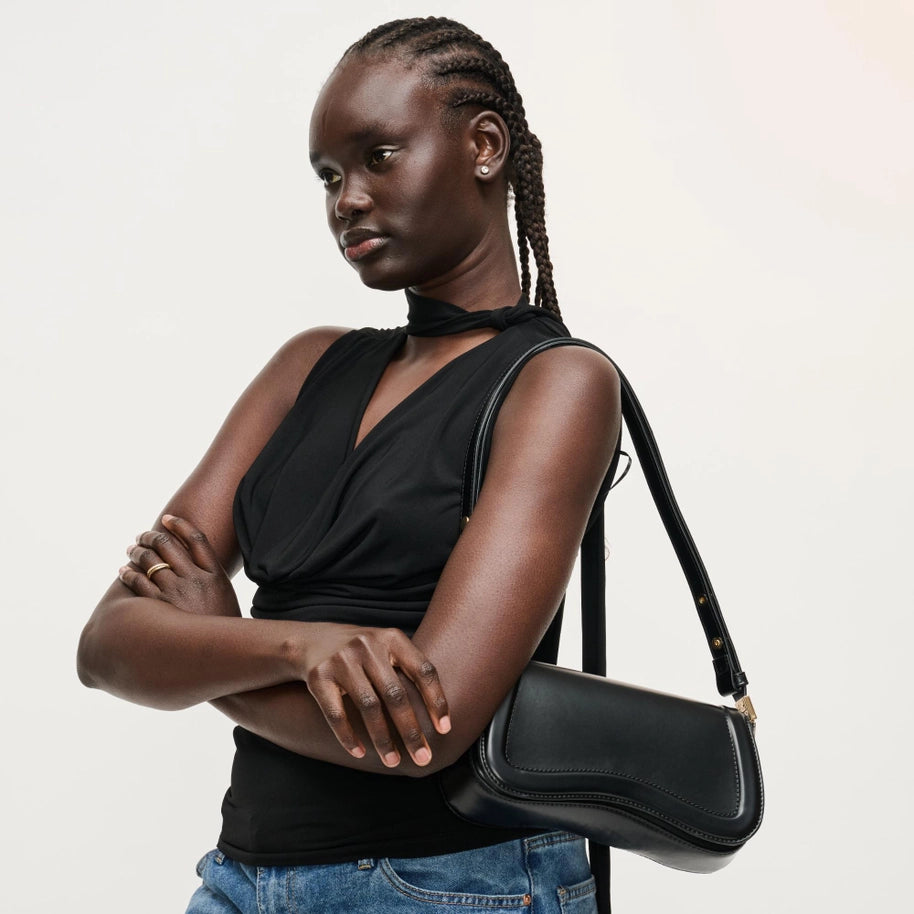 Wave Front Baguette Shoulder Bag