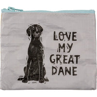 Love My Great Dane Zipper Wallet