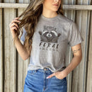 "Feral Animal" Raccoon Grey Tee