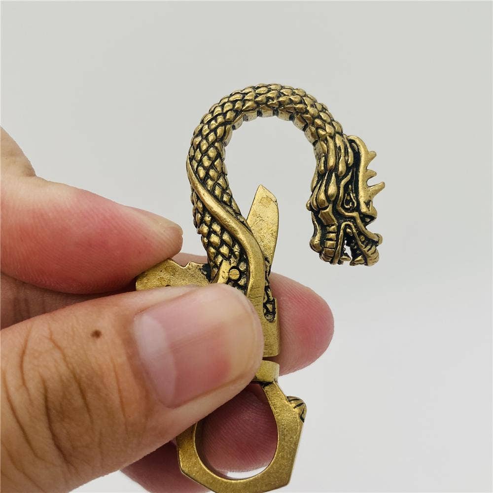 Brass Dragon Shaped Keychain