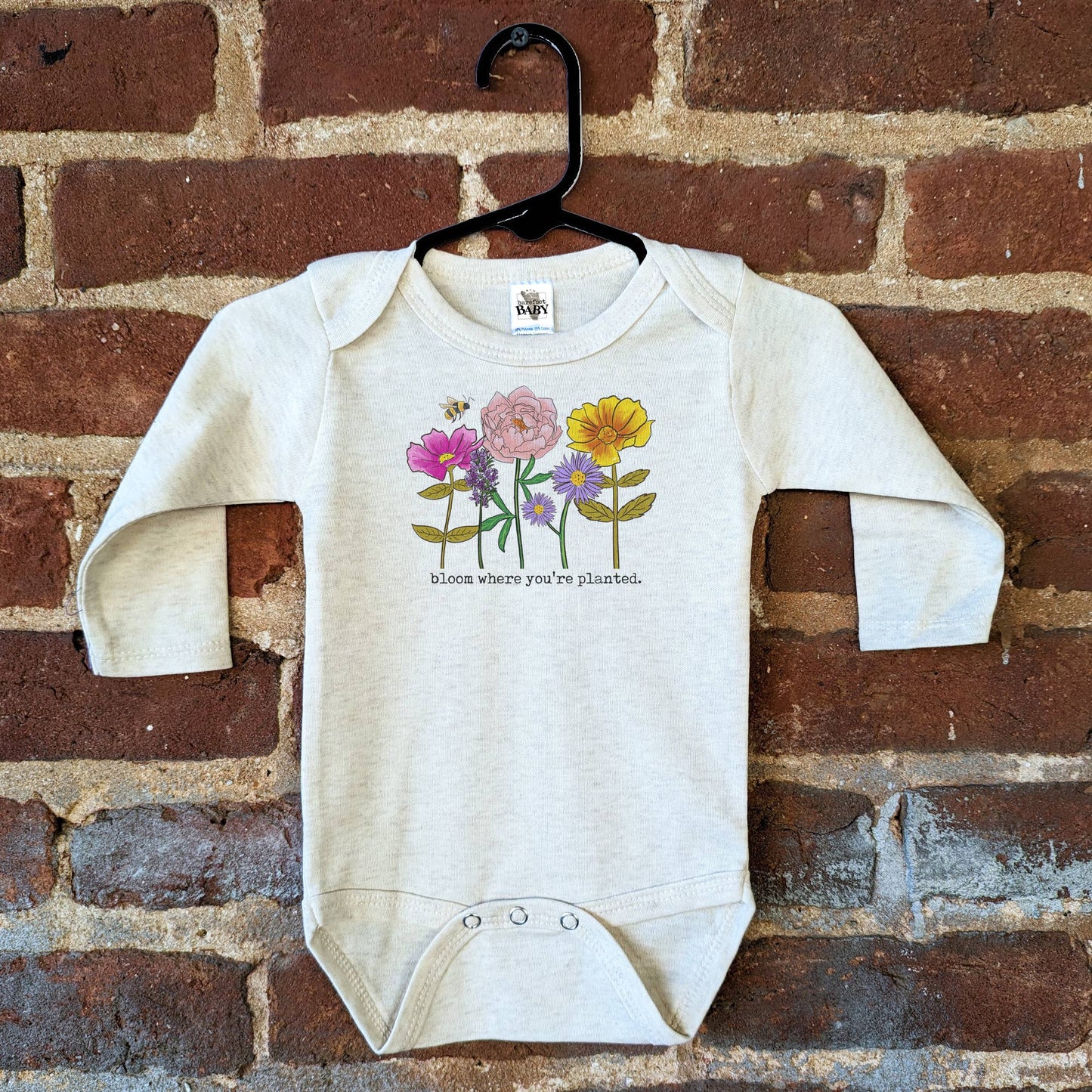 Bloom where you are planted Baby girl Spring Boutique Tee