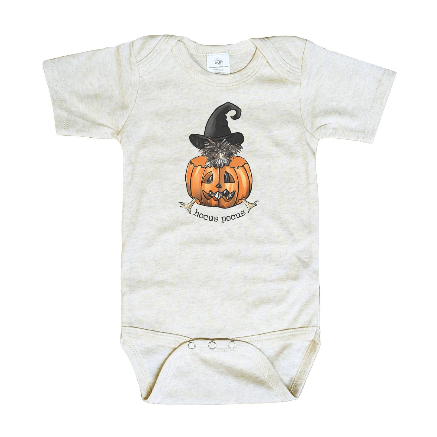 "Hocus Pocus" Funny Chicken Country Halloween Baby Bodysuit