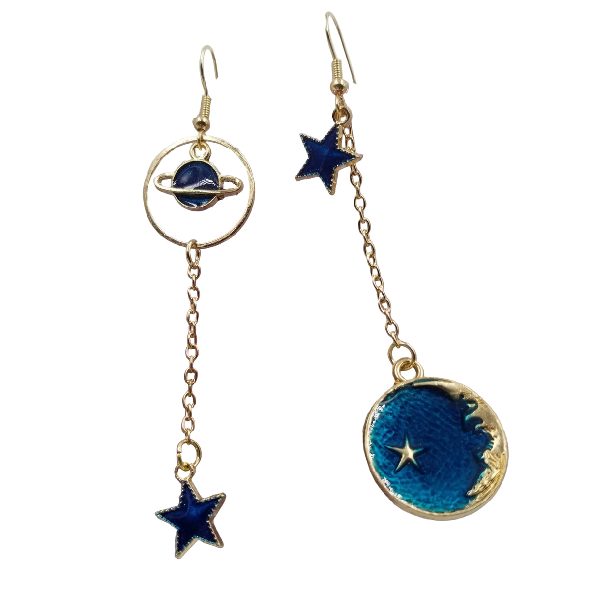 Blue Sky Stars And Moon Earrings
