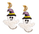 Halloween Seed Bead Dangle Statement Earrings