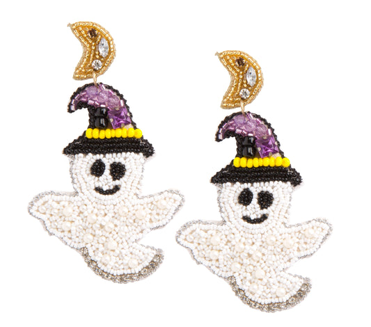 Halloween Seed Bead Dangle Statement Earrings