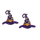 Glittery Witch Hat Earrings