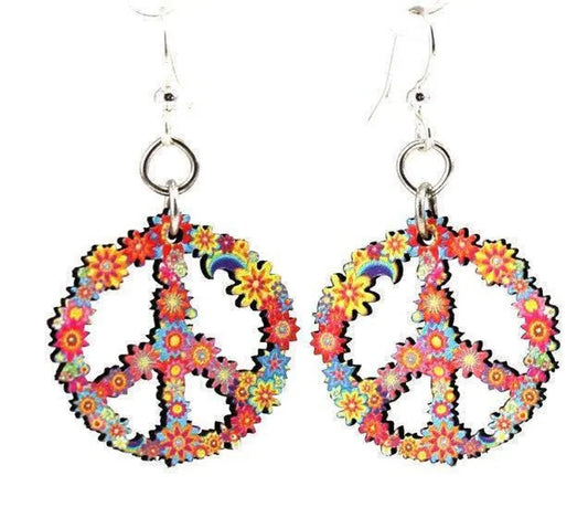 Blossom Peace Wooden Earrings