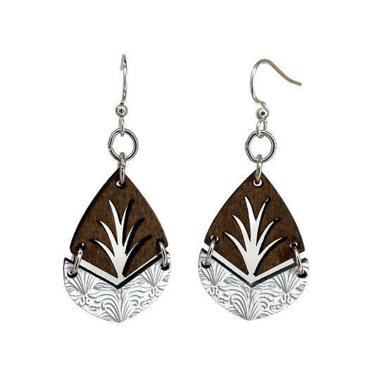 Natures Divide Blossom Wooden Earrings